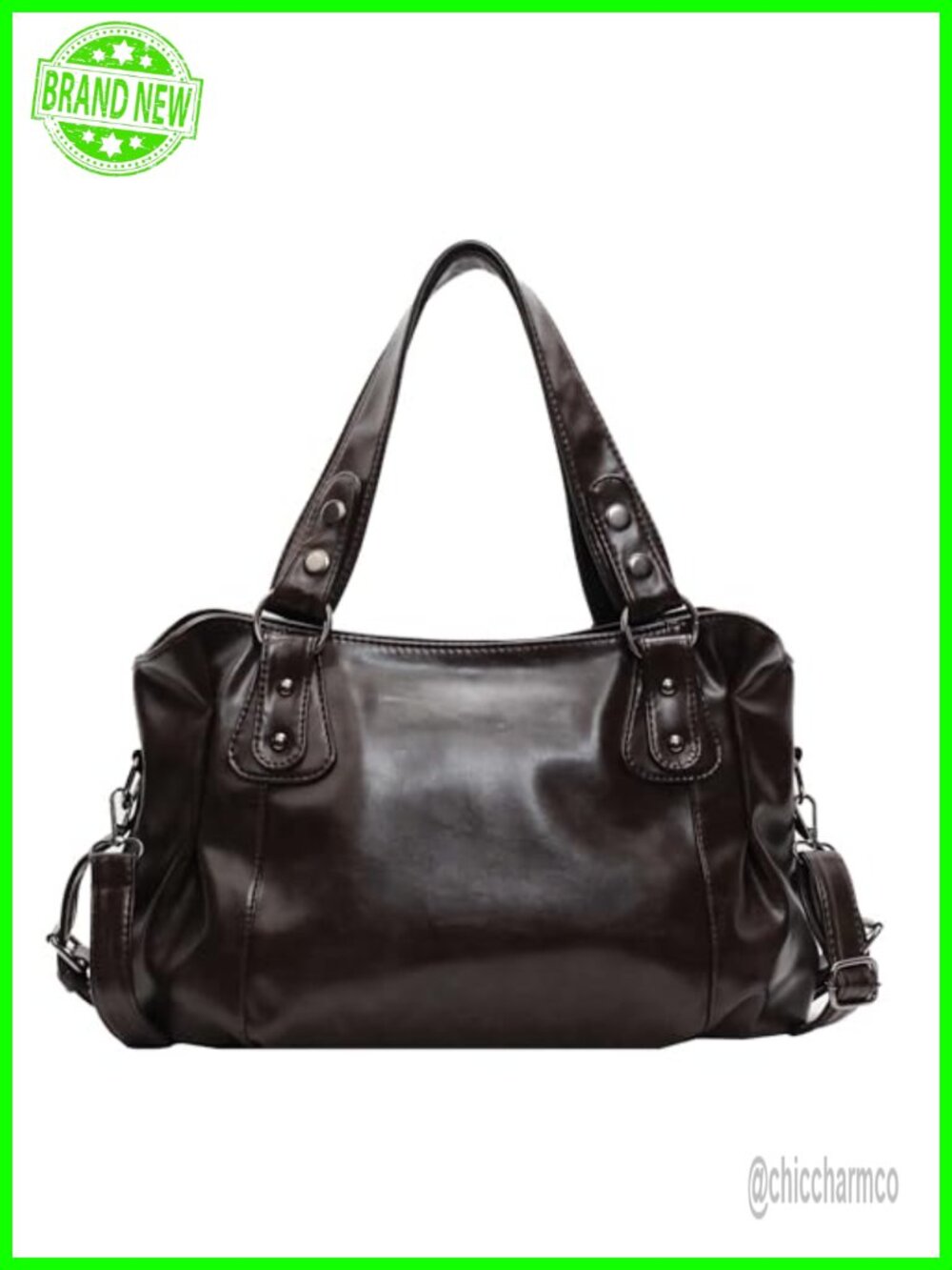 Vegan Faux Leather Hobo Shoulder Bag Large Capacity Crossbody Tote